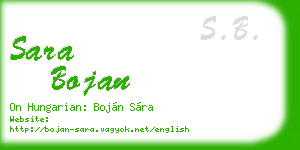 sara bojan business card